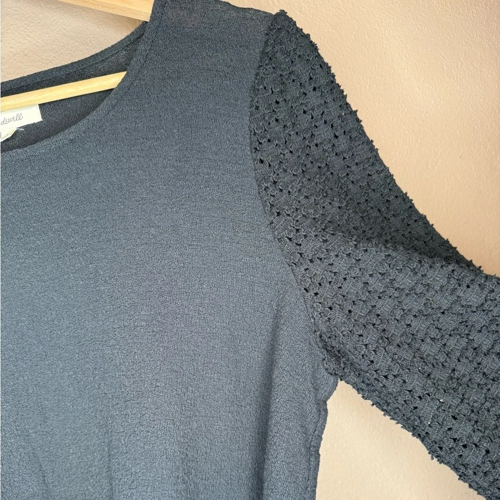 Madewell Texture & Thread Eyelet Mix Ruffle-Sleeve Top Sz Large Whimsigoth Boho - Picture 8 of 14